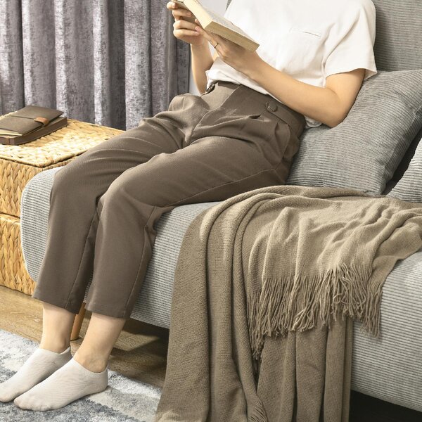 DecHome Divano Letto Clic-Clac 2 Posti Scandinavo in Tessuto effetto Lino Dimensioni 141x90 cm colore Grigio