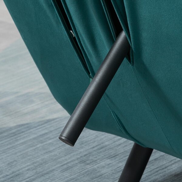 DecHome Divano Letto Clic-Clac 2 Posti Moderno in Velluto Dimensioni 102x73x81 cm colore Verde Acqua