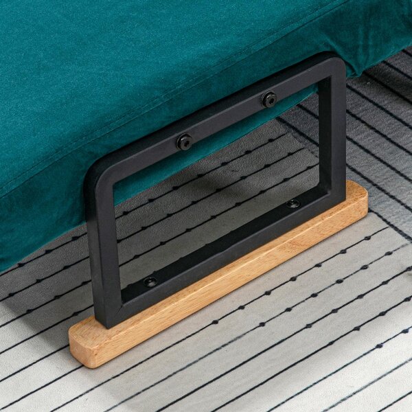 DecHome Divano Letto Clic-Clac 2 Posti Moderno in Velluto Dimensioni 102x73x81 cm colore Verde Acqua