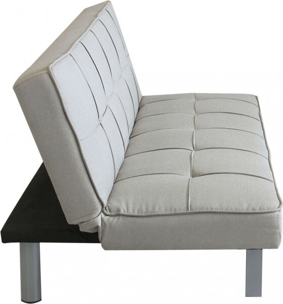 DecHome Divano Letto Clic-Clac 3 Posti Moderno in Tessuto Dimensioni 178x80x71 cm colore Grigio Chiaro