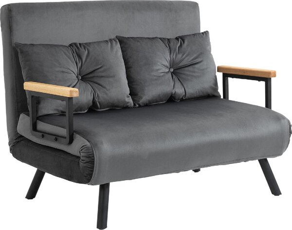 DecHome Divano Letto Clic-Clac 3 in 1 2 Posti Tessuto Effetto Velluto Schienale Reclinabile Imbottitura Spessa Ideale per Soggiorno e Camera Ospiti