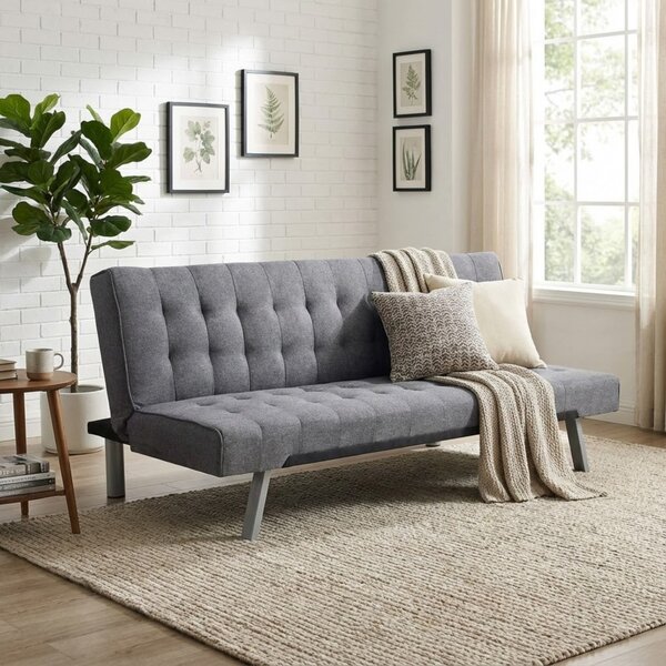 DecHome Divano Letto Clic-Clac 3 Posti Moderno in Tessuto Dimensioni 178x80x71 cm colore Grigio Scuro - Carnaby