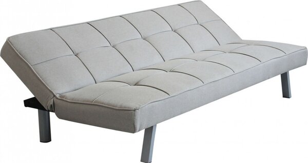 DecHome Divano Letto Clic-Clac 3 Posti Moderno in Tessuto Dimensioni 178x80x71 cm colore Grigio Chiaro