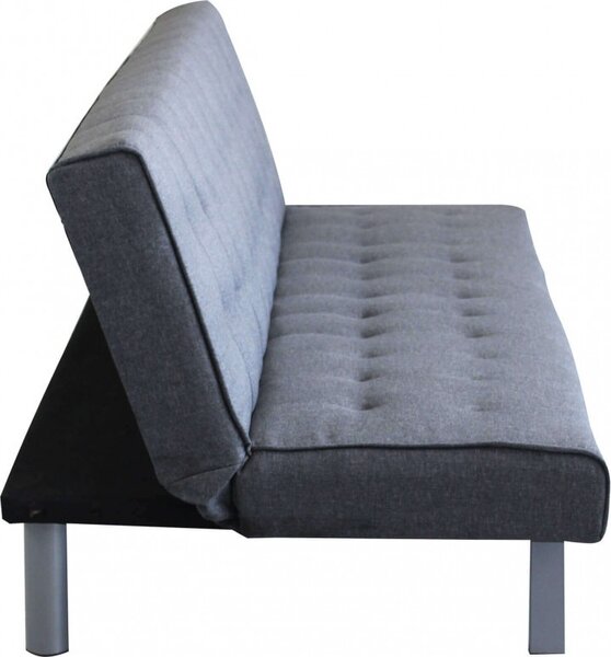 DecHome Divano Letto Clic-Clac 3 Posti Moderno in Tessuto Dimensioni 178x80x71 cm colore Grigio Scuro - Carnaby