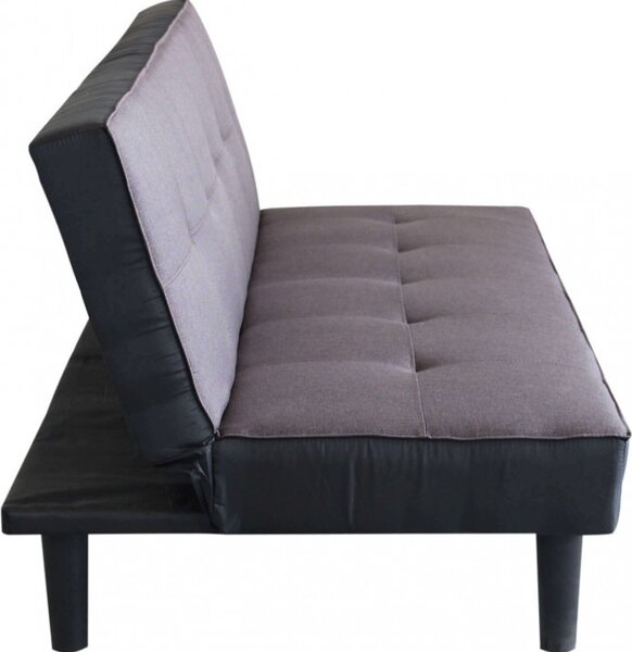 DecHome Divano Letto Clic-Clac 3 Posti Moderno in Tessuto Dimensioni 180x86x78 cm colore Antracite - Amelia
