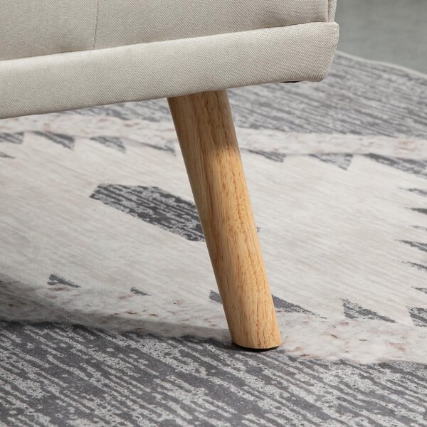DecHome Divano Letto Clic-Clac 3 Posti Scandinavo in Tessuto effetto Lino Dimensioni 181x77x78 cm colore Beige