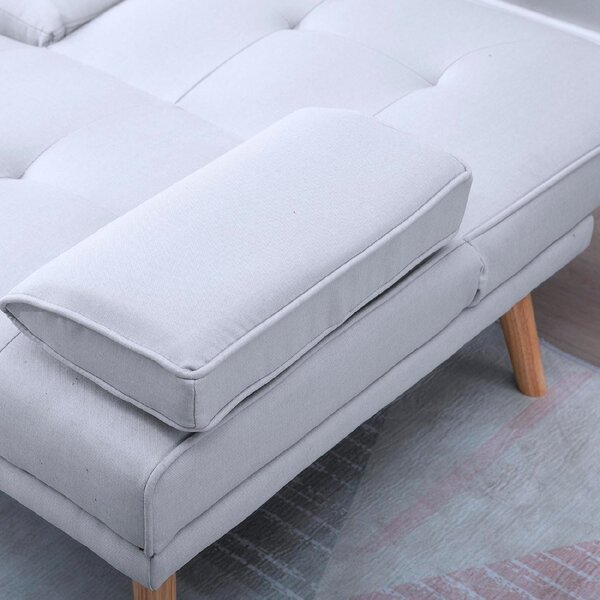 DecHome Divano Letto Clic-Clac 3 Posti Scandinavo in Tessuto effetto Lino Dimensioni 181x77x78 cm colore Grigio Chiaro