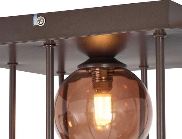 Plafoniera di design bronzo con vetro bronzo 9 luci - Athens