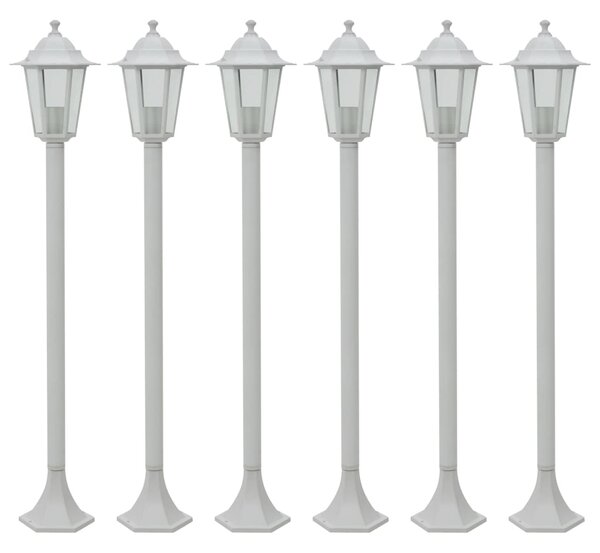 Lampioni da Giardino 6 pz E27 110 cm in Alluminio Bianco