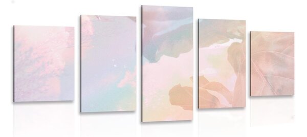 Quadri 5 pezzi – Riflesso delle foglie nel lago