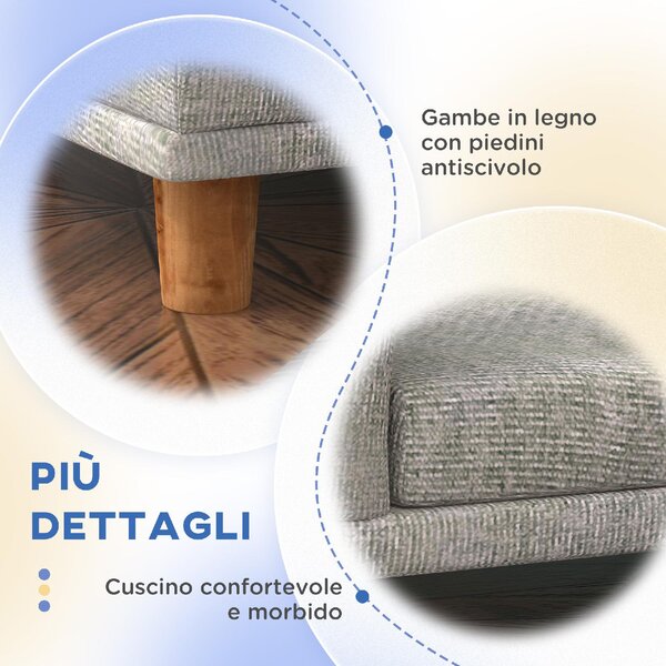 AllMyPets Divano per Cani di Taglia Grande con Cuscino Sfoderabile in Poliestere e Legno 98x67x25 cm colore Grigio - GYA553F