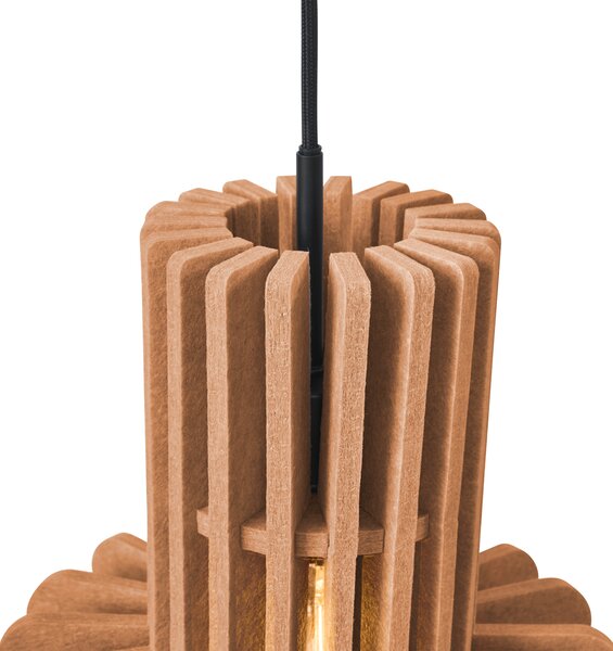 Lampada a sospensione retrò nera con arancione 3 luci - Felt