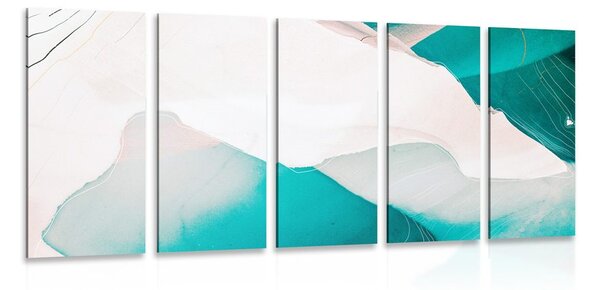 Quadri 5 pezzi – Astrazione blu moderna