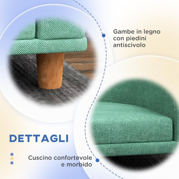AllMyPets Divano per Cani di Taglia Grande con Gambe Rialzate e Cuscino Sfoderabile 98x67x25 cm Verde Chiaro