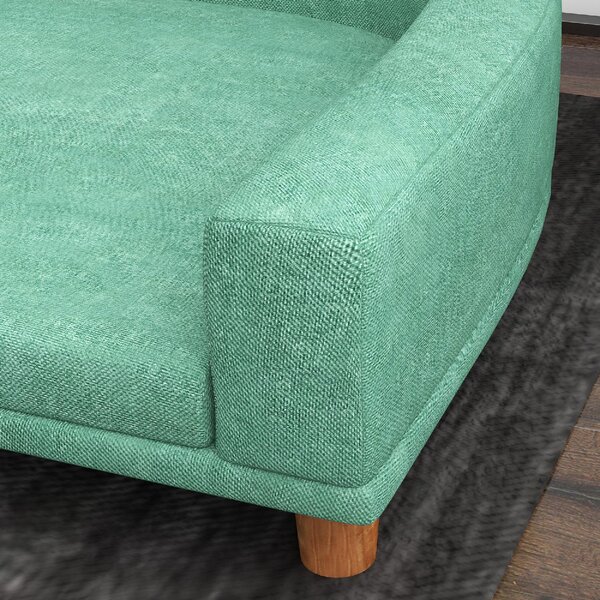 AllMyPets Divano per Cani di Taglia Grande con Gambe Rialzate e Cuscino Sfoderabile 98x67x25 cm Verde Chiaro