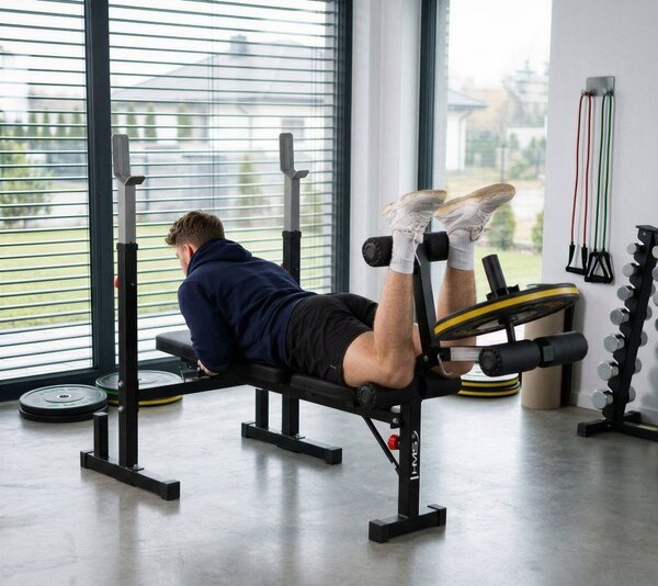 Panca fitness multifunzione HMS con preacher curl e leg extension