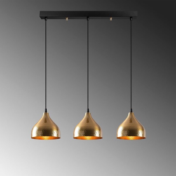 Lampadario dorato con paralume in metallo Tattoo – Opviq lights