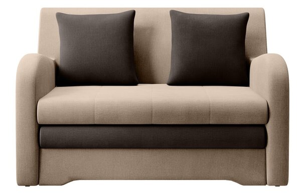 Divano marrone chiaro allungabile e rivestimento in velluto 130 cm Ario – ELTAP