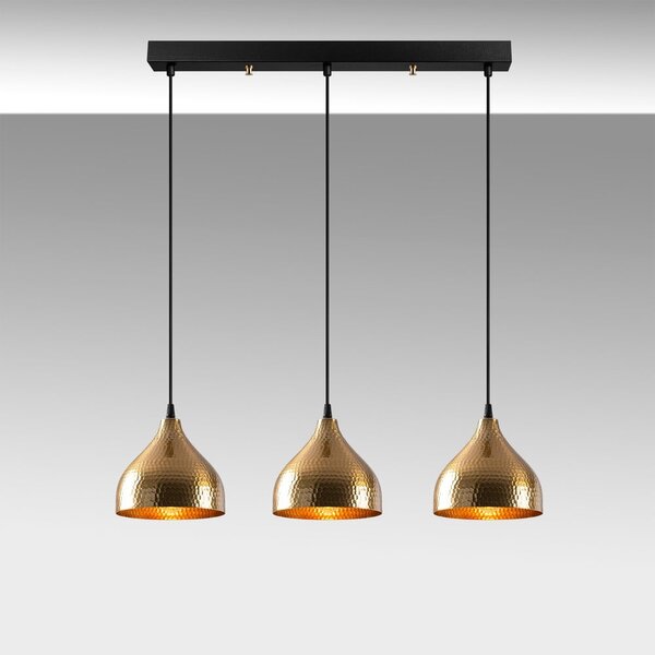 Lampadario dorato con paralume in metallo Tattoo – Opviq lights