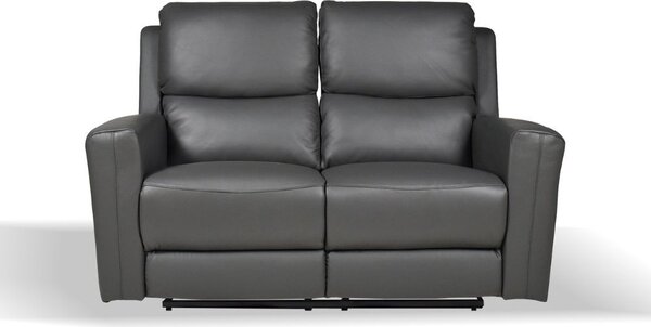 DecHome Divano Relax 2 Posti Moderno Schienale Reclinabile Poggiapiedi estraibile Meccanismo Elettrico in Pelle Vera Dimensioni 156x77x103 cm color