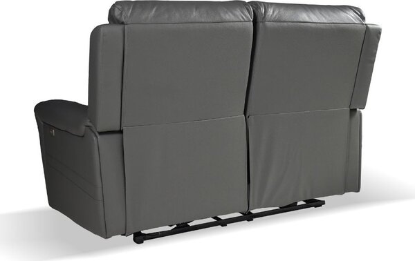 DecHome Divano Relax 2 Posti Moderno Schienale Reclinabile Poggiapiedi estraibile Meccanismo Elettrico in Pelle Vera Dimensioni 156x77x103 cm color