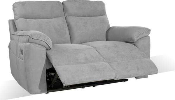 DecHome Divano Relax 2 Posti Moderno Schienale Reclinabile Poggiapiedi estraibile Meccanismo Elettrico in Tessuto Dimensioni 160x100x102 cm colore 