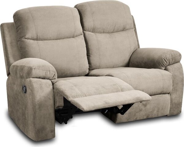 DecHome Divano Relax 2 Posti Moderno Schienale Reclinabile Poggiapiedi estraibile Meccanismo Manuale in Tessuto Dimensioni 154x100x90 cm colore Cap