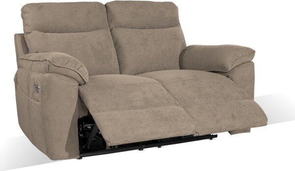 DecHome Divano Relax 2 Posti Moderno Schienale Reclinabile Poggiapiedi estraibile Meccanismo Elettrico in Tessuto Dimensioni 160x100x102 cm colore 