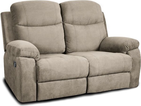 DecHome Divano Relax 2 Posti Moderno Schienale Reclinabile Poggiapiedi estraibile Meccanismo Manuale in Tessuto Dimensioni 154x100x90 cm colore Cap