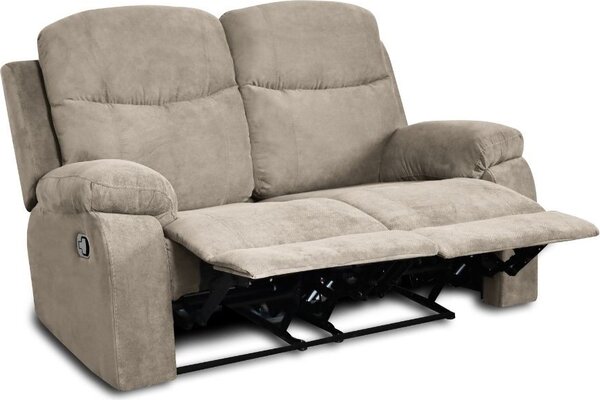 DecHome Divano Relax 2 Posti Moderno Schienale Reclinabile Poggiapiedi estraibile Meccanismo Manuale in Tessuto Dimensioni 154x100x90 cm colore Cap