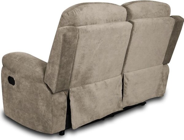 DecHome Divano Relax 2 Posti Moderno Schienale Reclinabile Poggiapiedi estraibile Meccanismo Manuale in Tessuto Dimensioni 154x100x90 cm colore Cap