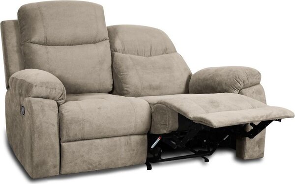 DecHome Divano Relax 2 Posti Moderno Schienale Reclinabile Poggiapiedi estraibile Meccanismo Manuale in Tessuto Dimensioni 154x100x90 cm colore Cap