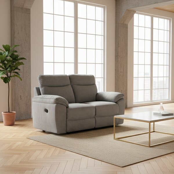 DecHome Divano Relax 2 Posti Moderno Schienale Reclinabile Poggiapiedi estraibile Meccanismo Elettrico in Tessuto Dimensioni 160x100x102 cm colore 