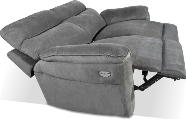DecHome Divano Relax 3 Posti Moderno Schienale Reclinabile Poggiapiedi estraibile Meccanismo Elettrico in Tessuto Dimensioni 200x100x102 cm colore 
