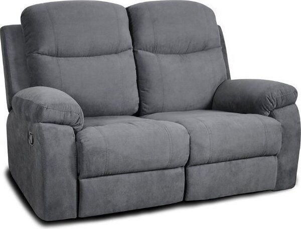 DecHome Divano Relax 2 Posti Moderno Schienale Reclinabile Poggiapiedi estraibile Meccanismo Manuale in Tessuto Dimensioni 154x100x90 cm colore Gri