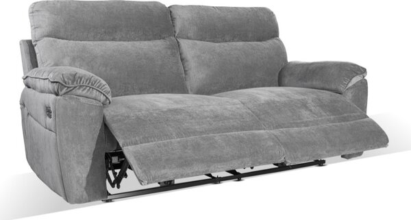 DecHome Divano Relax 3 Posti Moderno Schienale Reclinabile Poggiapiedi estraibile Meccanismo Elettrico in Tessuto Dimensioni 200x100x102 cm colore 