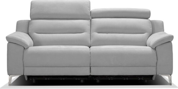 DecHome Divano Relax 3 Posti Moderno Schienale Reclinabile Poggiapiedi estraibile Meccanismo Elettrico in Tessuto Dimensioni 214x97x96 cm colore Gr