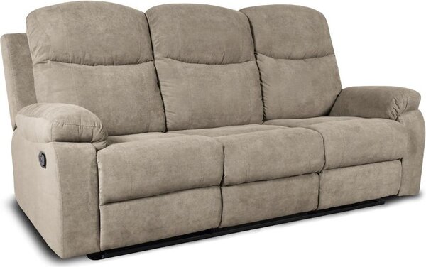 DecHome Divano Relax 3 Posti Moderno Schienale Reclinabile Poggiapiedi estraibile Meccanismo Manuale in Tessuto Dimensioni 211x100x90 cm colore Cap