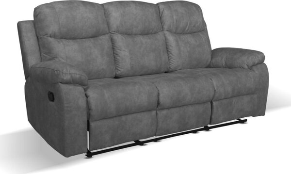 DecHome Divano Relax 3 Posti Moderno Schienale Reclinabile Poggiapiedi estraibile Meccanismo Manuale in Tessuto Dimensioni 211x100x90 cm colore Gri