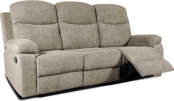 DecHome Divano Relax 3 Posti Moderno Schienale Reclinabile Poggiapiedi estraibile Meccanismo Manuale in Tessuto Dimensioni 211x100x90 cm colore Cap