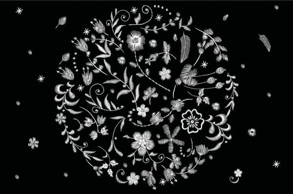 Carta da parati – Fiori con motivo popolare