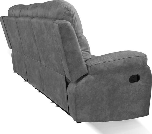 DecHome Divano Relax 3 Posti Moderno Schienale Reclinabile Poggiapiedi estraibile Meccanismo Manuale in Tessuto Dimensioni 211x100x90 cm colore Gri