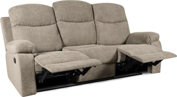 DecHome Divano Relax 3 Posti Moderno Schienale Reclinabile Poggiapiedi estraibile Meccanismo Manuale in Tessuto Dimensioni 211x100x90 cm colore Cap