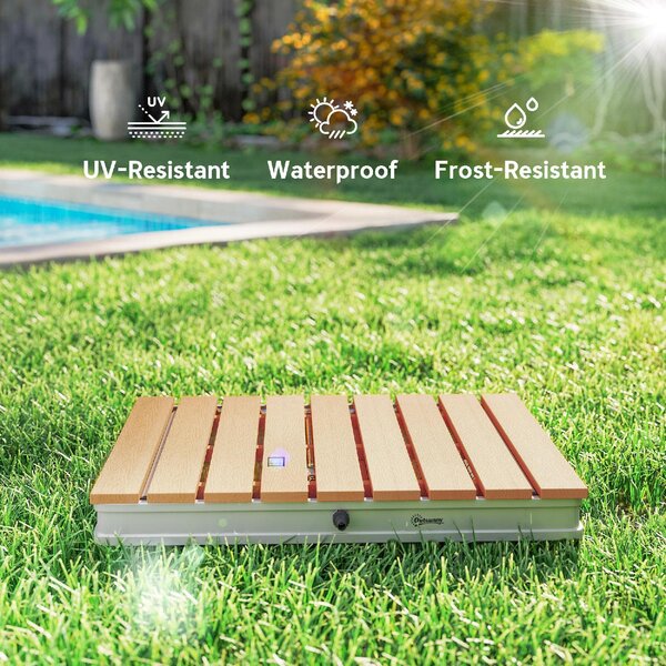 VivaGarden Doccia da Giardino Portatile con Altezza Fino a 4 m e Getti d'Acqua Regolabili 70x55 cm colore Legno