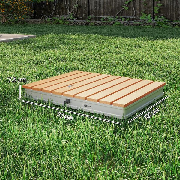 VivaGarden Doccia da Giardino Portatile con Altezza Fino a 4 m e Getti d'Acqua Regolabili 70x55 cm colore Legno