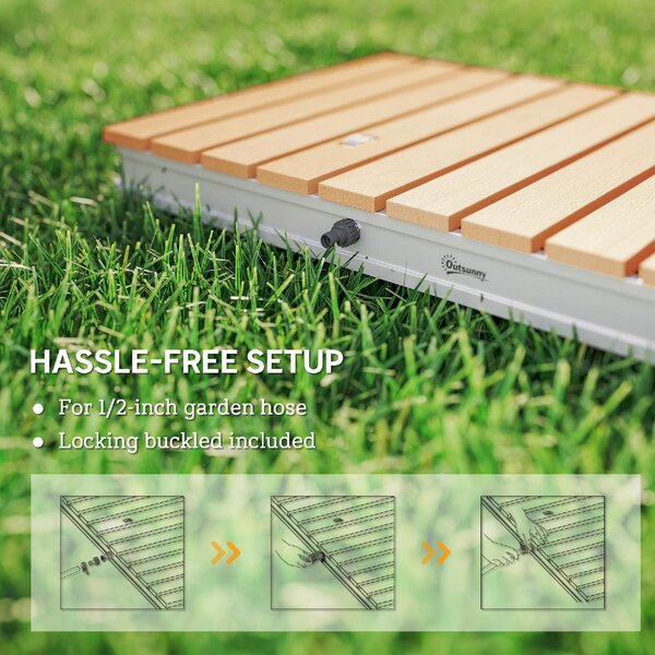 VivaGarden Doccia da Giardino Portatile con Altezza Fino a 4 m e Getti d'Acqua Regolabili 70x55 cm colore Legno
