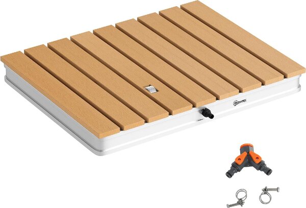 VivaGarden Doccia da Giardino Portatile con Altezza Fino a 4 m e Getti d'Acqua Regolabili 70x55 cm colore Legno