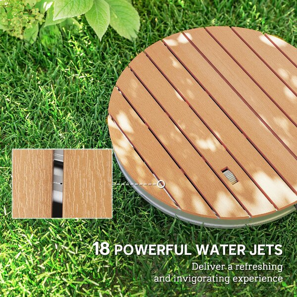 VivaGarden Doccia da Giardino Portatile con Altezza Fino a 4 m e Getti d'Acqua Regolabili Effetto Legno