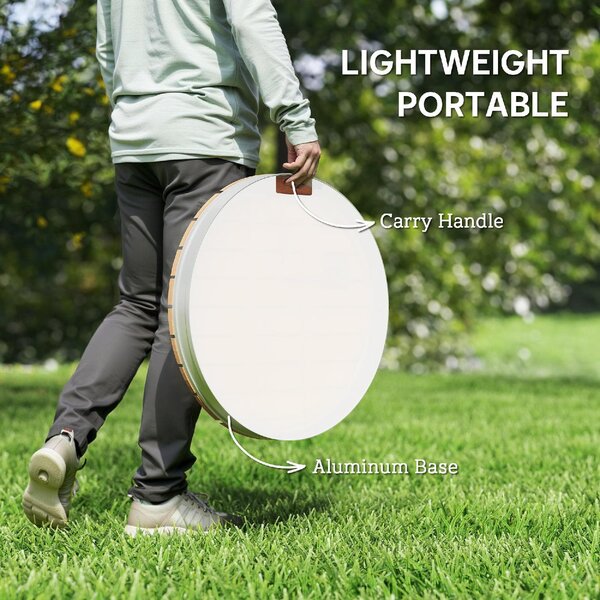 VivaGarden Doccia da Giardino Portatile con Altezza Fino a 4 m e Getti d'Acqua Regolabili Effetto Legno