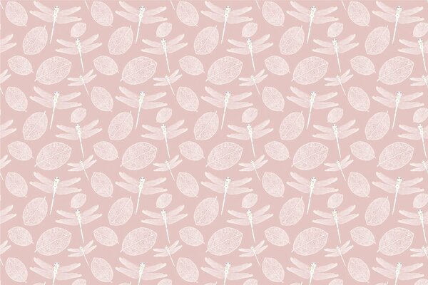 Carta da parati – Libellule volanti in rosa